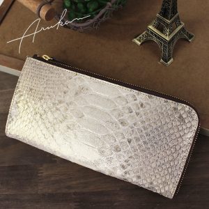 かっちょいい蛇革(ゴールド)のL型長財布を買ったので自慢します。