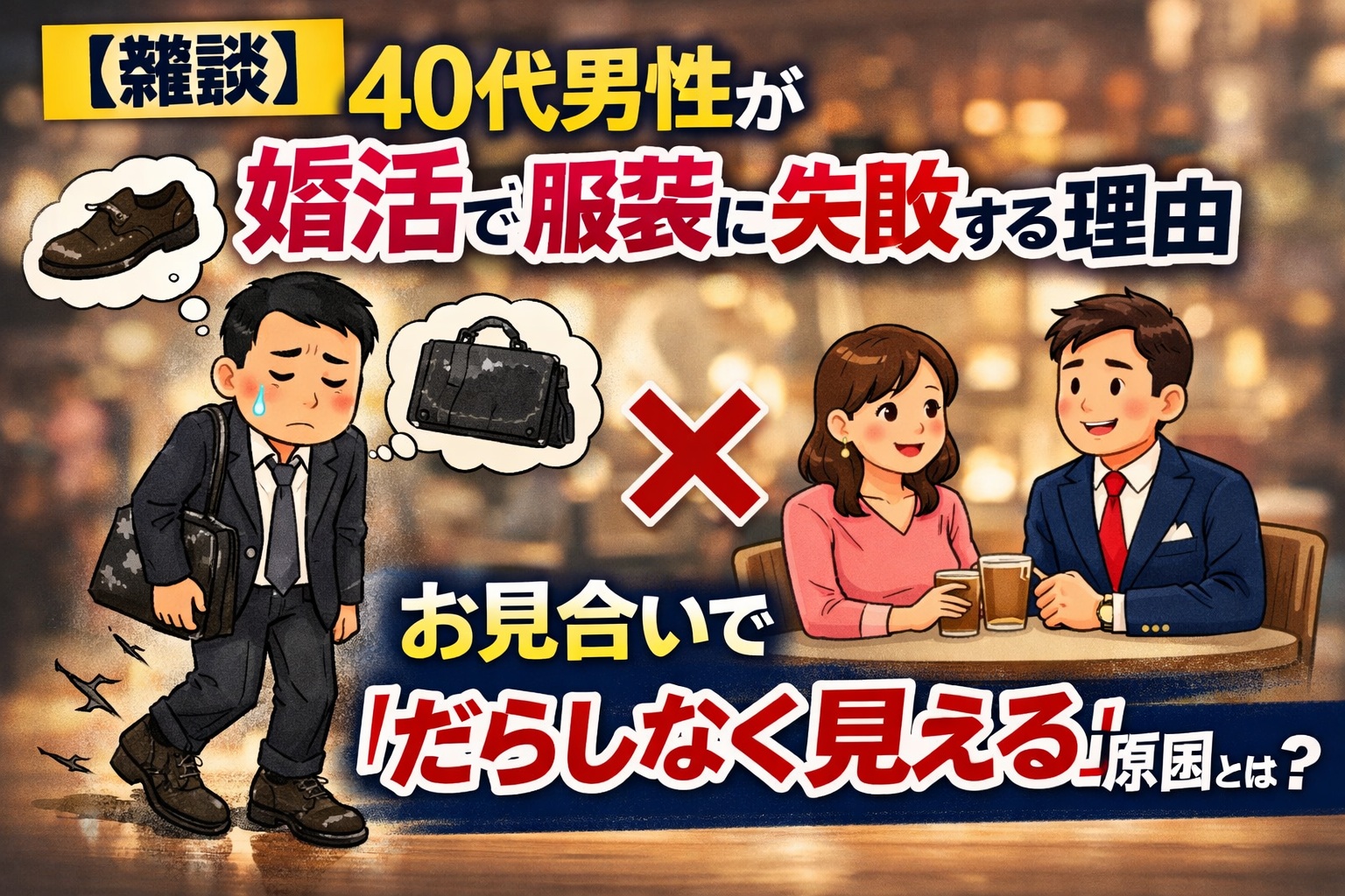 【雑談】40代男性が婚活で服装に失敗する理由｜お見合いで「だらしなく見える」原因とは