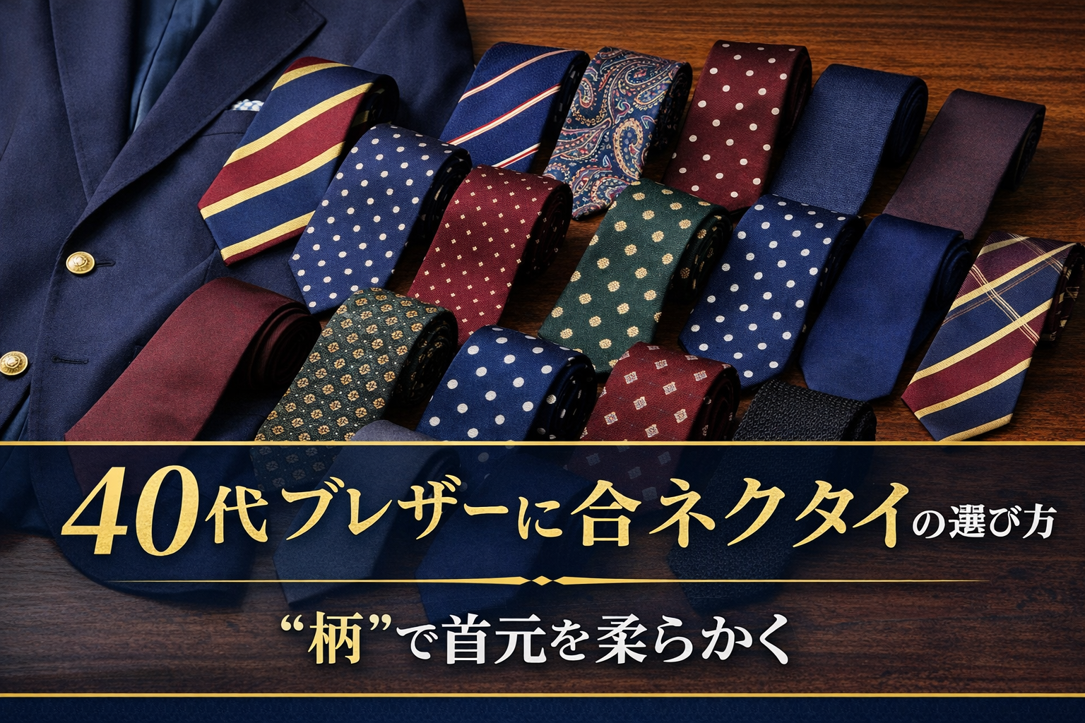 【ファッション】ブレザーに合うネクタイの選び方｜40代は“柄”で首元を柔らかく